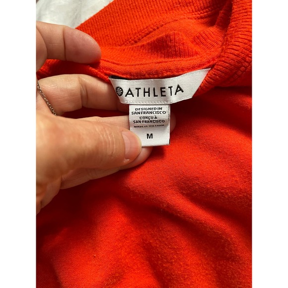 Athleta Womens Relaxed Fit Mindset Sweatshirt Long Sleeve Size M Orange - Picture 7 of 8